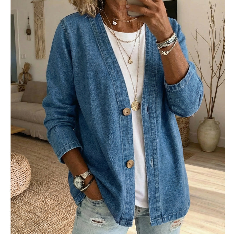 ⏳Limitiertes 50 % Rabatt⏰Klassische Jeansjacke für Damen mit Knopfleiste🧥