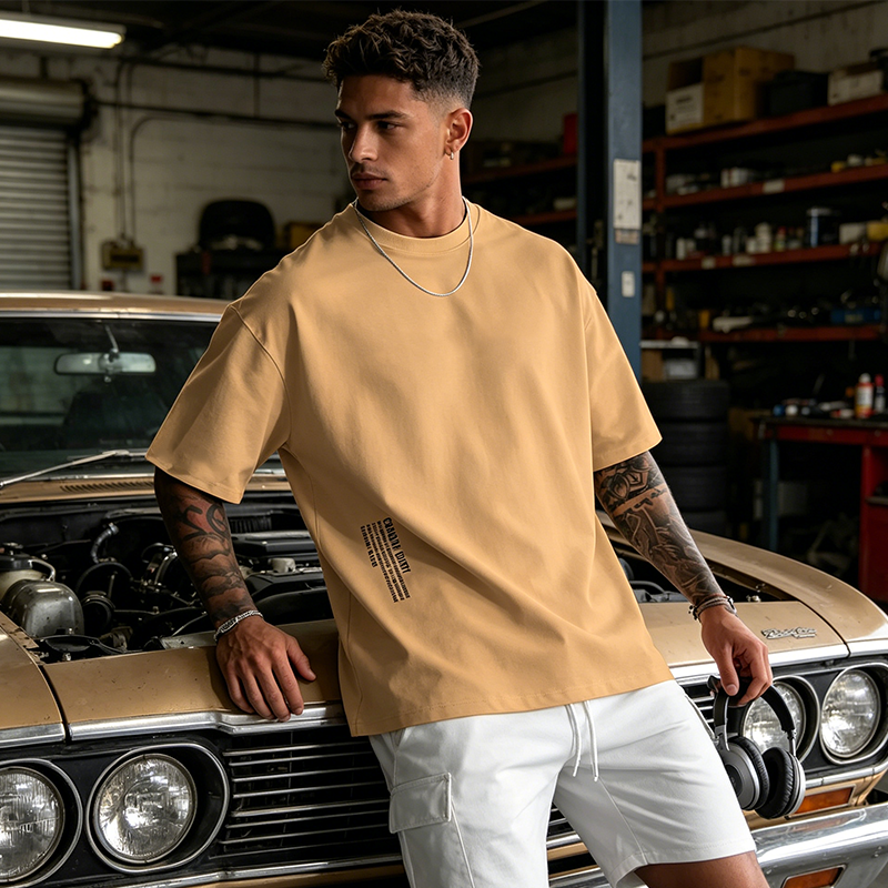 Herren Urban Style Loose Fit T-Shirt – Premium Baumwollmix, Lässiger Oversize-Schnitt & Grafikdruck