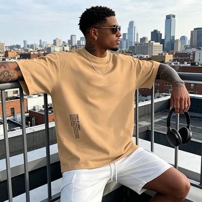 Herren Urban Style Loose Fit T-Shirt – Premium Baumwollmix, Lässiger Oversize-Schnitt & Grafikdruck