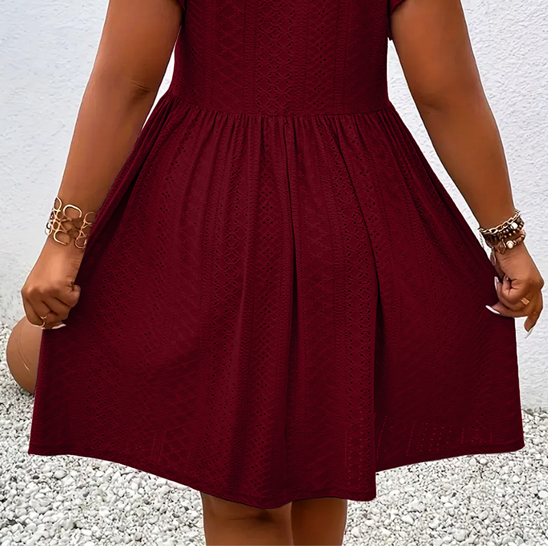 📢📢Limitiertes Angebot – 50 % Rabatt + kostenlose Halskette !! ⏰Damenkleid mit V-Ausschnitt und Rüschenbesatz