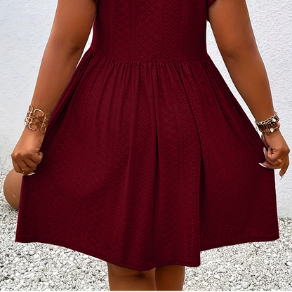 📢📢Limitiertes Angebot – 50 % Rabatt + kostenlose Halskette !! ⏰Damenkleid mit V-Ausschnitt und Rüschenbesatz
