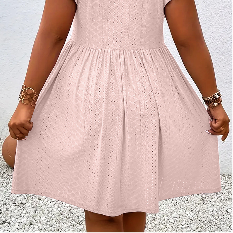 📢📢Limitiertes Angebot – 50 % Rabatt + kostenlose Halskette !! ⏰Damenkleid mit V-Ausschnitt und Rüschenbesatz