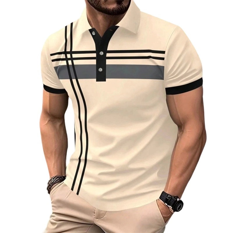 🌞 Sommerneuheiten – Jetzt bis zu 50% sparen! 💰Golf-Kurzarmhemd mit Streifen – lässig & funktional