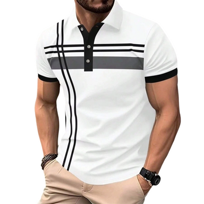 🌞 Sommerneuheiten – Jetzt bis zu 50% sparen! 💰Golf-Kurzarmhemd mit Streifen – lässig & funktional