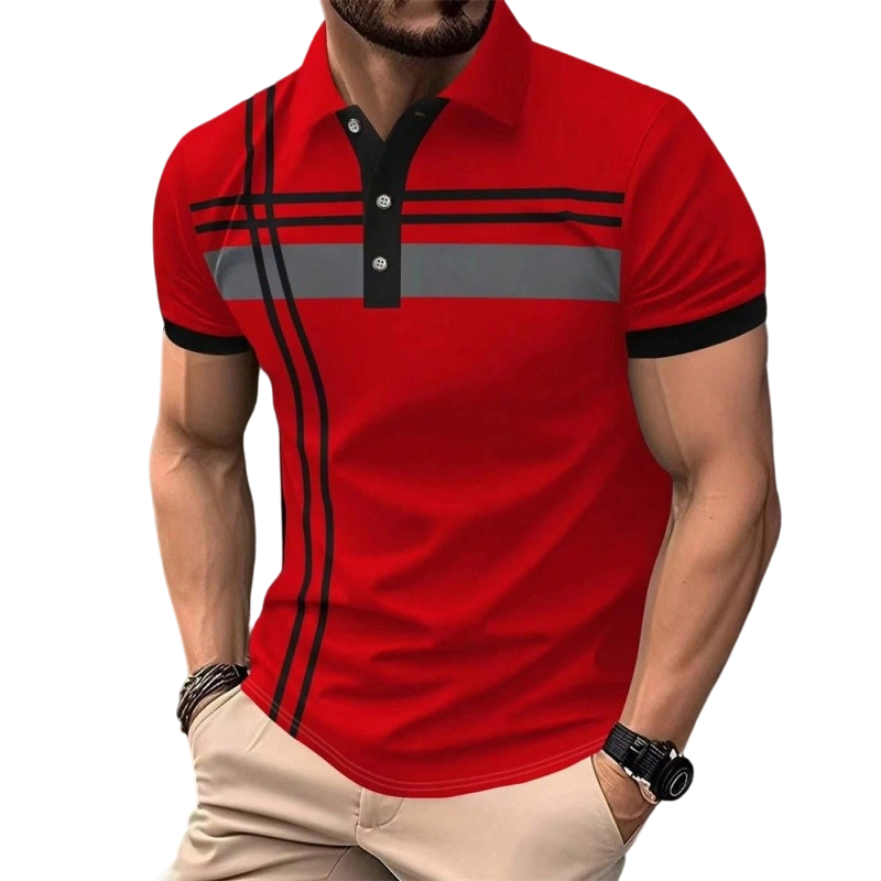 🌞 Sommerneuheiten – Jetzt bis zu 50% sparen! 💰Golf-Kurzarmhemd mit Streifen – lässig & funktional