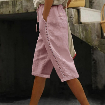 🌺Sommer-Caprihose für Damen mit Spitzenausschnitt
