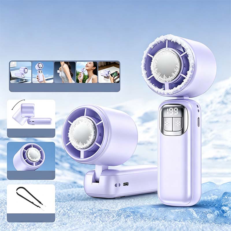 Neues 5-in-1-Kühlgerät 2026 – Handventilator mit Halbleiter-Kühlfunktion – Kühlplatte, 199 Windgeschwindigkeitsstufen, 5-in-1-Funktion und 72 Stunden Akkulaufzeit ❄️🌀