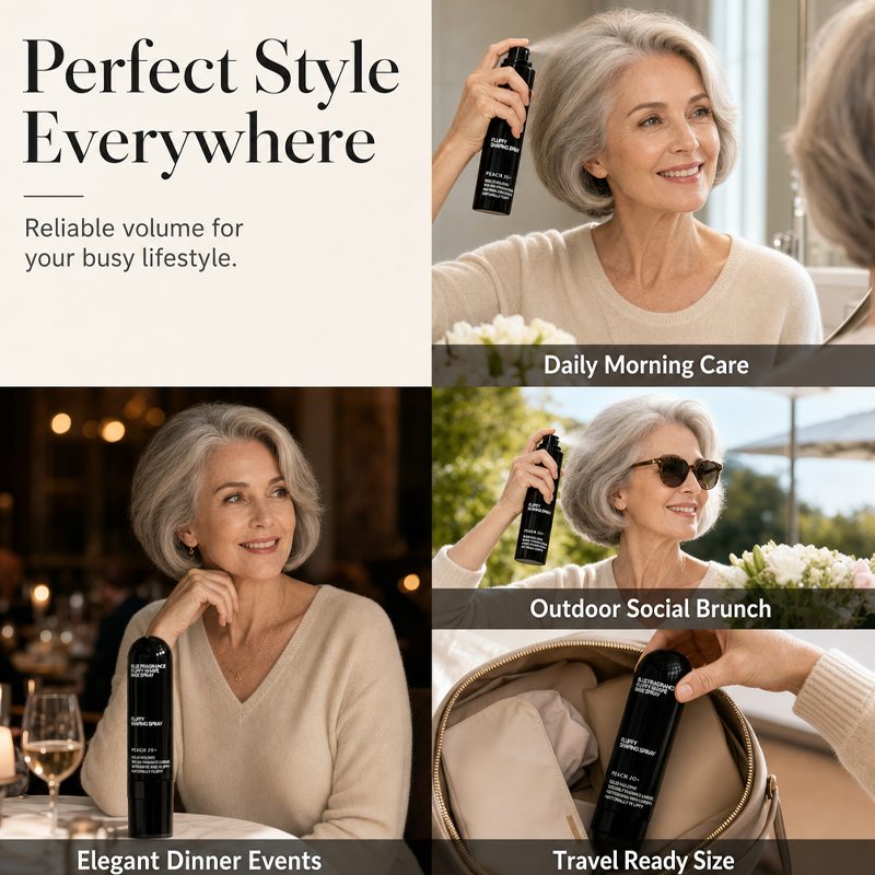🔥 Fluffy Hair Shaping Spray – Volumen-Spray mit Langzeitwirkung und Pfirsichduft💇‍♀️
