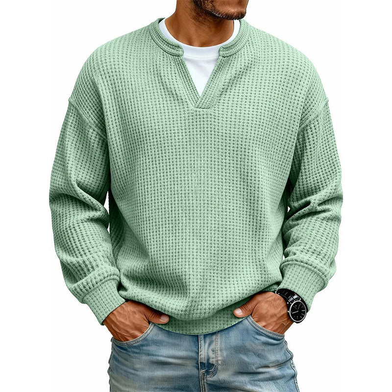 🔥Must-Have🔥👕 Strukturierter Waffel-Pullover für Herren