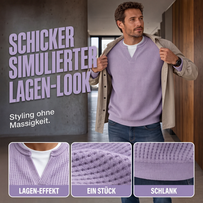 🔥Must-Have🔥👕 Strukturierter Waffel-Pullover für Herren