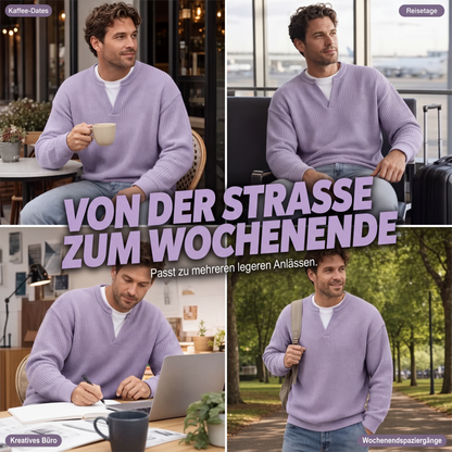 🔥Must-Have🔥👕 Strukturierter Waffel-Pullover für Herren
