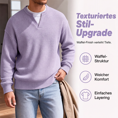 🔥Must-Have🔥👕 Strukturierter Waffel-Pullover für Herren