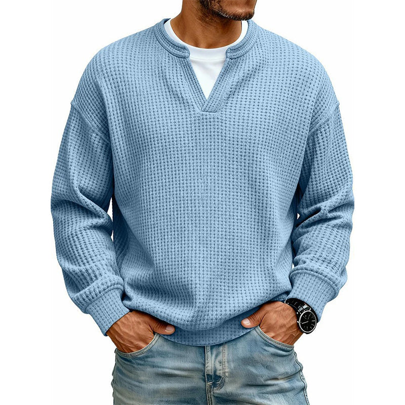 🔥Must-Have🔥👕 Strukturierter Waffel-Pullover für Herren