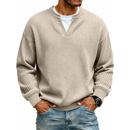 🔥Must-Have🔥👕 Strukturierter Waffel-Pullover für Herren