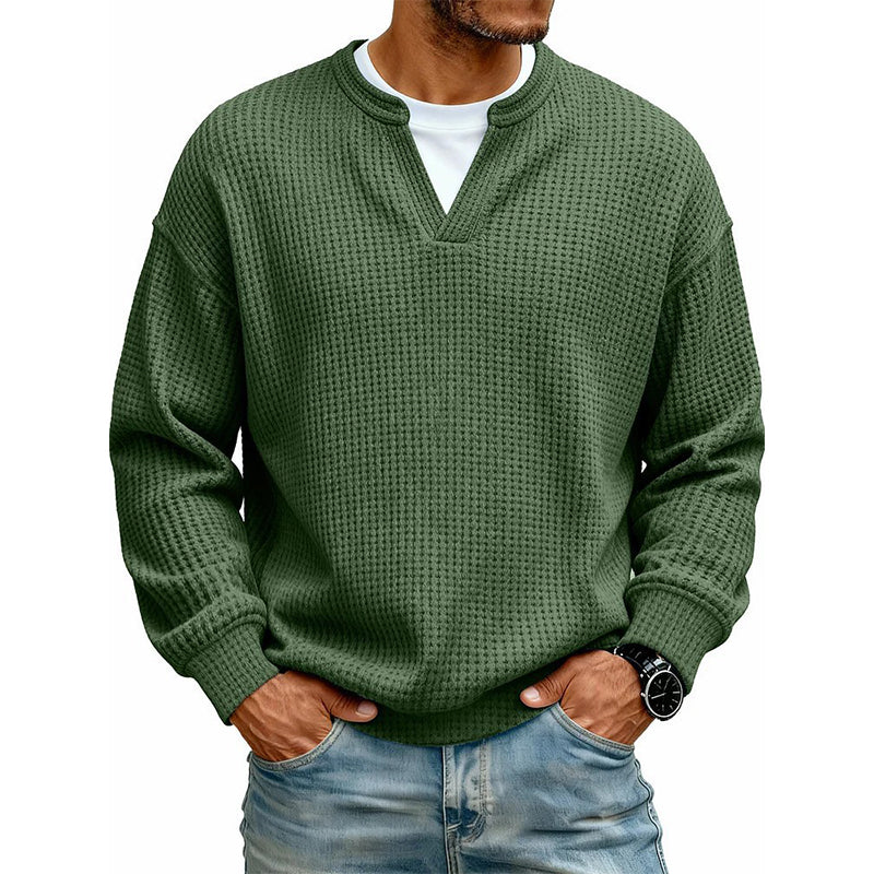 🔥Must-Have🔥👕 Strukturierter Waffel-Pullover für Herren
