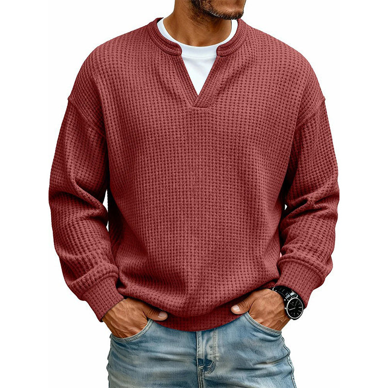 🔥Must-Have🔥👕 Strukturierter Waffel-Pullover für Herren