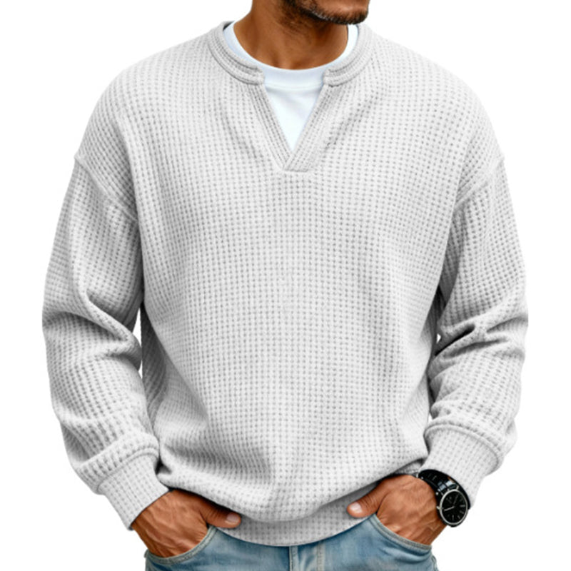🔥Must-Have🔥👕 Strukturierter Waffel-Pullover für Herren