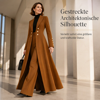 📢🎉🛍️✨Elegantes herbstliches 2-Teiler-Outfit für Damen mit Retro-Langmantel und schlichter Hose