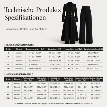 📢🎉🛍️✨Elegantes herbstliches 2-Teiler-Outfit für Damen mit Retro-Langmantel und schlichter Hose